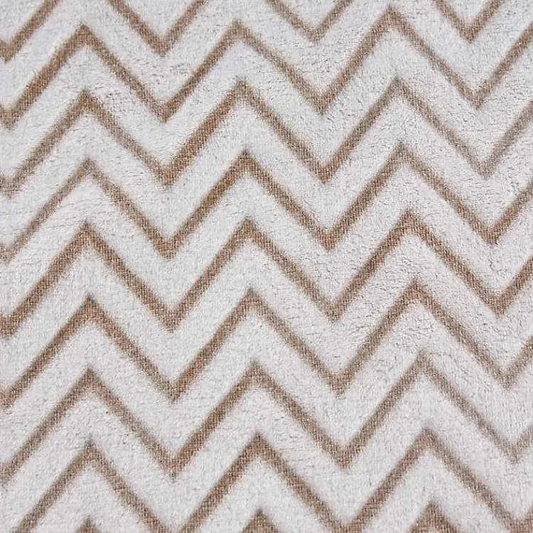 Stone Chevron Plush Throw Blankets & Throws