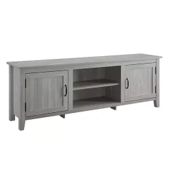 Kirklands Home Tv Stands & Media Consoles|Stone Grooved Door Modern Farmhouse TV Stand Gray