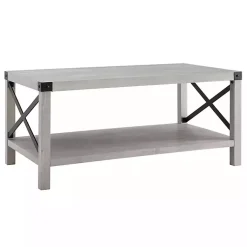 Kirklands Home Coffee Tables|Stone Modern Farmhouse Coffee Table Gray