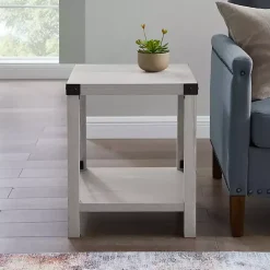 Kirklands Home Accent & End Tables|Stone Rustic Wood Accent Table Gray