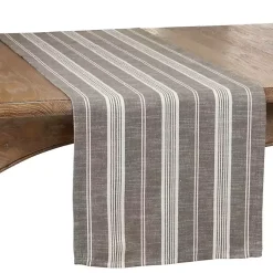 Kirklands Home Table Linens|Stone Gray Thin Striped Table Runner