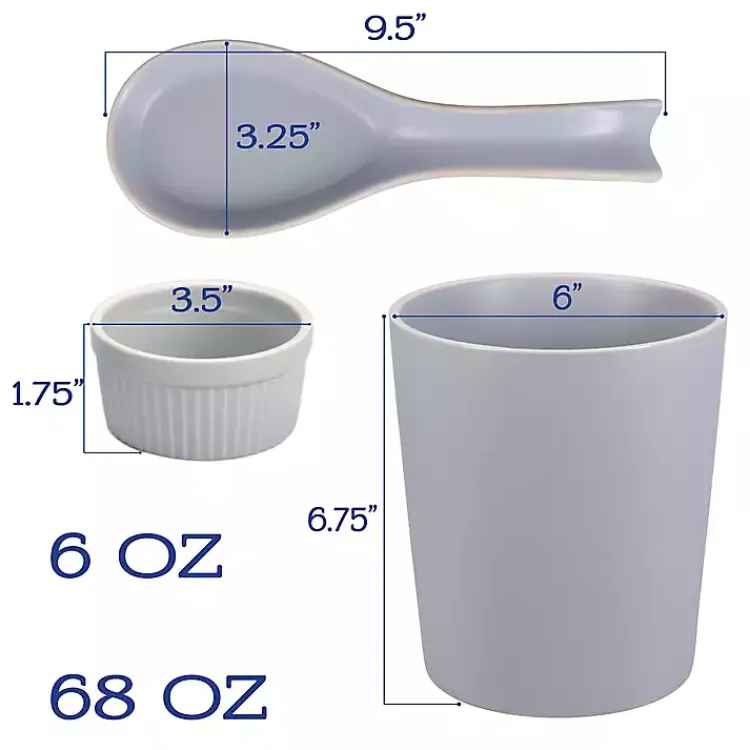 Kirklands Home Kitchen Accessories|Stone Katy 6-pc. Kitchen Accessories Set Gray