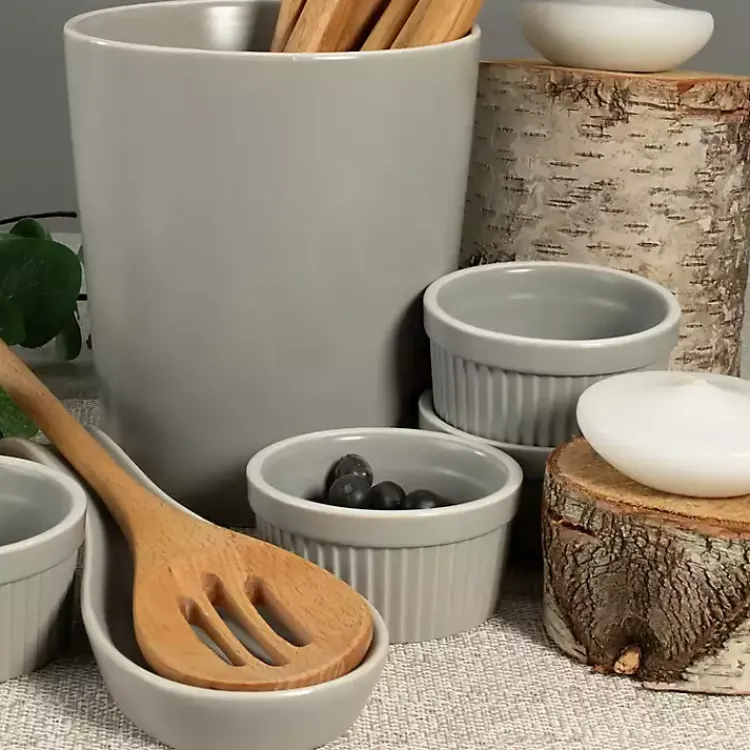 Kirklands Home Kitchen Accessories|Stone Katy 6-pc. Kitchen Accessories Set Gray