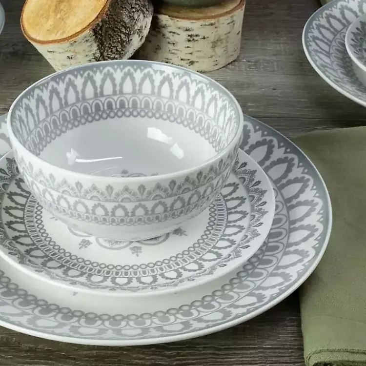 Kirklands Home Dinnerware|Stone Lila Patterned 12-pc. Dinnerware Set