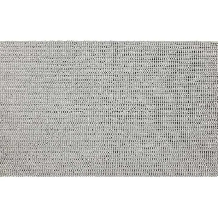 Kirklands Home Bathroom Rugs|Stone Memory Foam Chenille Bath Mat, 34 in. Gray