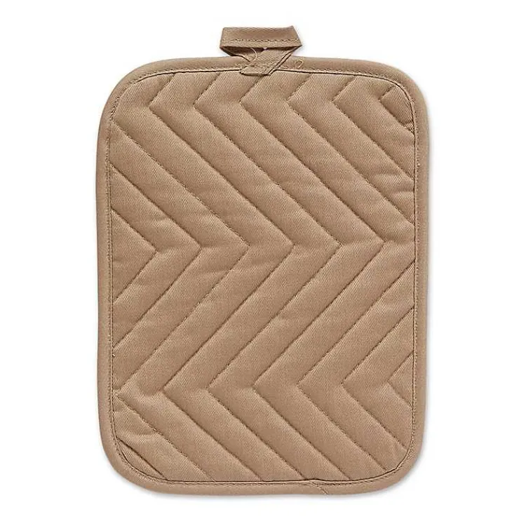 Kirklands Home Kitchen Accessories|Stone Quilted 3-pc. Potholder Set Brown