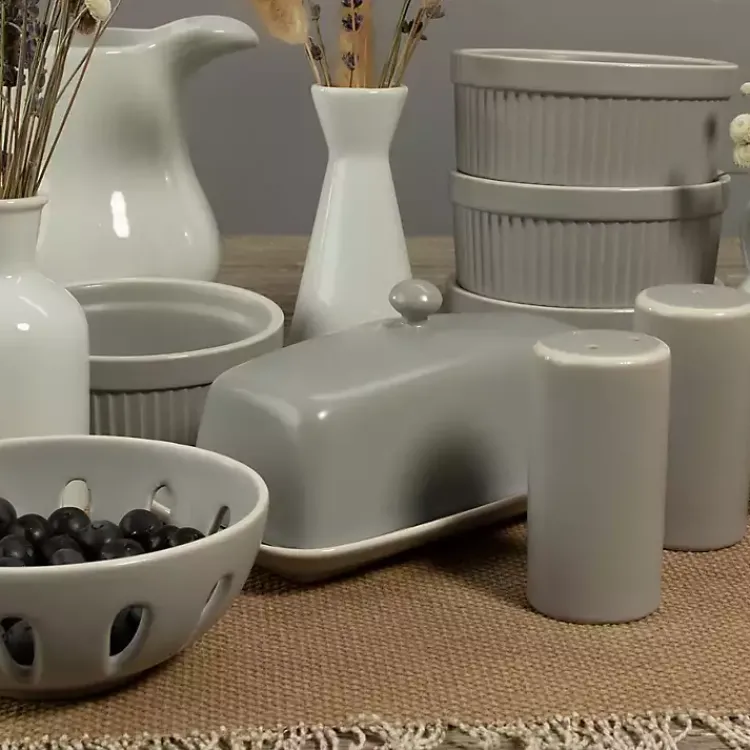 Kirklands Home Kitchen Accessories|Stone Stoneware 7-pc. Kitchen Accessories Set Gray