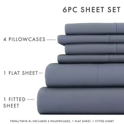 Kirklands Home Bed Sheets|Stone Ultra Soft 6-pc. Full Sheet Set Gray