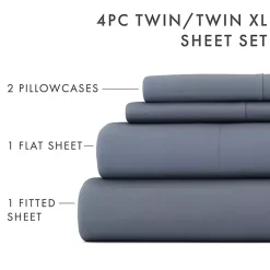 Kirklands Home Bed Sheets|Stone Ultra Soft 4-pc. Twin XL Sheet Set Gray