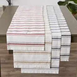 Kirklands Home Table Linens|Stone Zig Zag Dobby Stripe Runner Tan