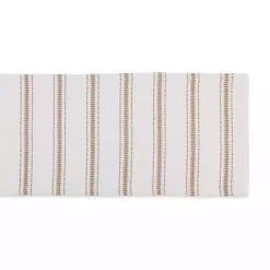 Kirklands Home Table Linens|Stone Zig Zag Dobby Stripe Runner Tan