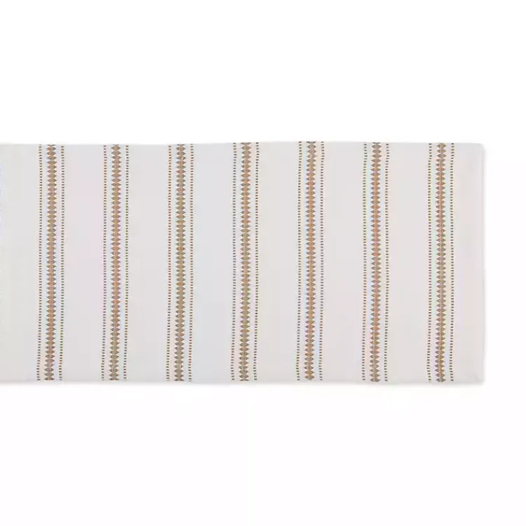 Kirklands Home Table Linens|Stone Zig Zag Dobby Stripe Runner Tan