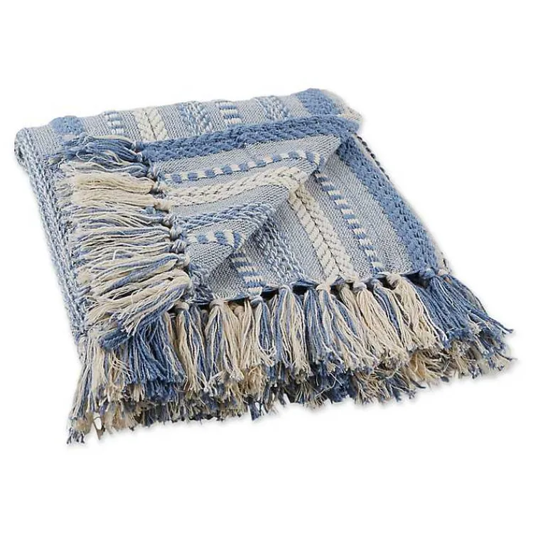 New Stonewash Braided Fringe Throw Blankets & Throws