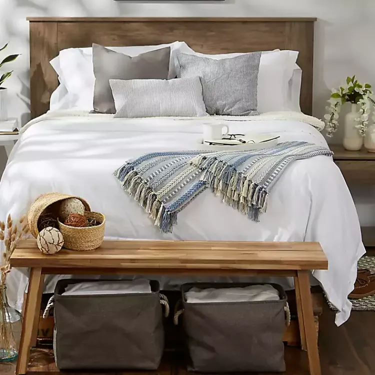 New Stonewash Braided Fringe Throw Blankets & Throws