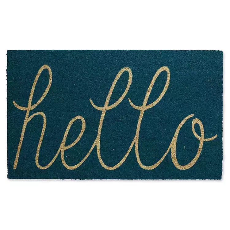 Kirklands Home Doormats|Storm Hello Doormat Blue