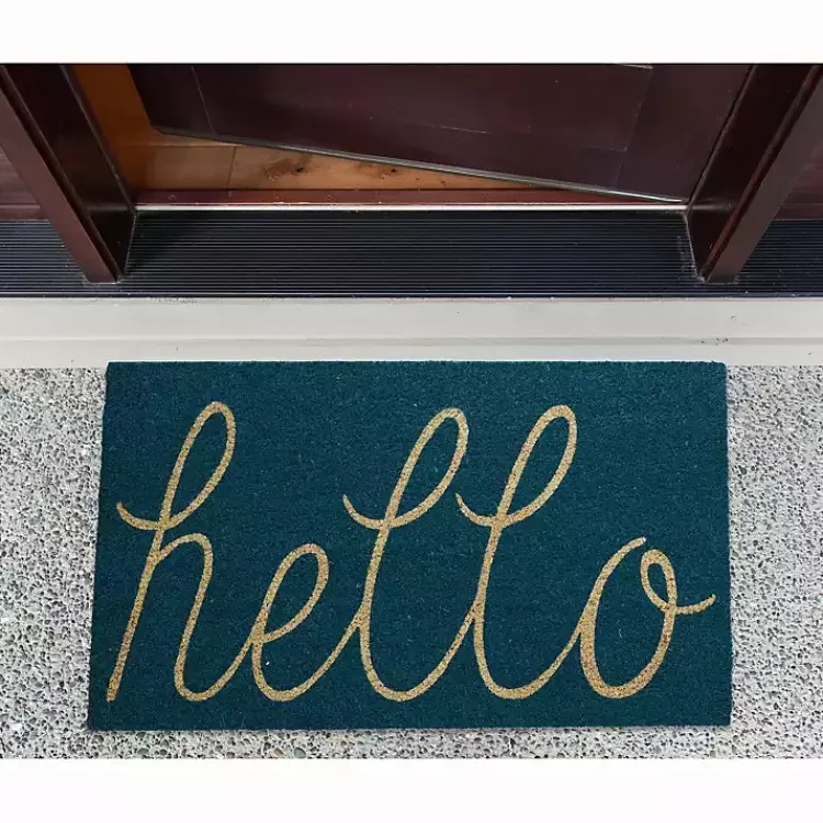 Kirklands Home Doormats|Storm Hello Doormat Blue