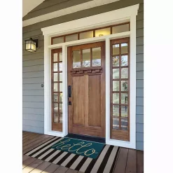 Kirklands Home Doormats|Storm Hello Doormat Blue