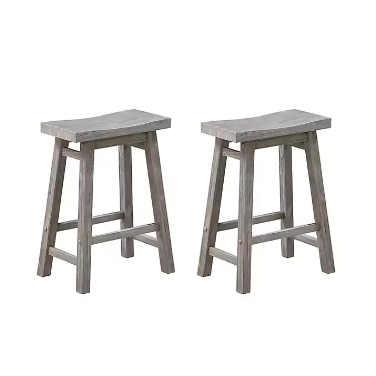Kirklands Home Bar Stools & Counter Height Stools|Storm Sonoma Saddle Counter Stools, Set of 2 Gray