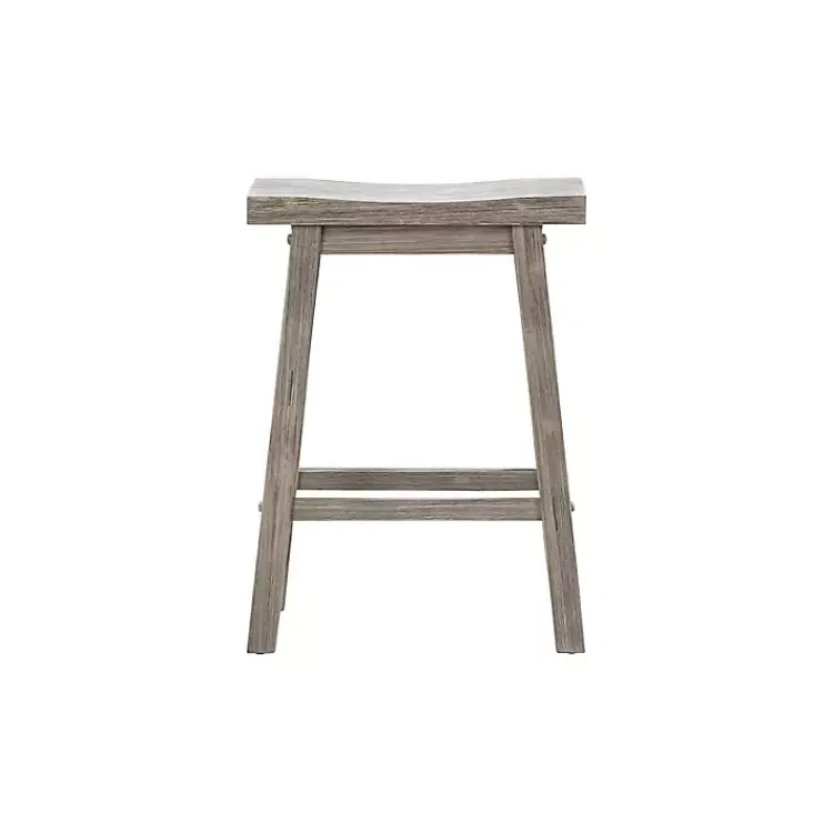 Kirklands Home Bar Stools & Counter Height Stools|Storm Sonoma Saddle Counter Stools, Set of 2 Gray
