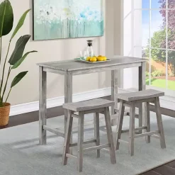 Kirklands Home Bar Stools & Counter Height Stools|Storm Sonoma Saddle Counter Stools, Set of 2 Gray