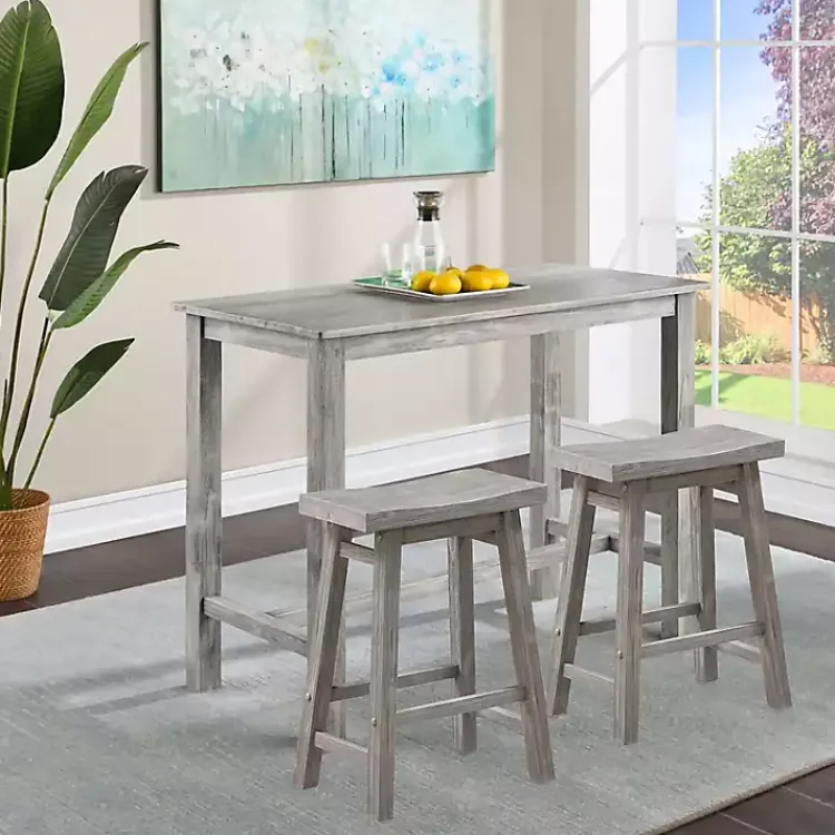 Kirklands Home Bar Stools & Counter Height Stools|Storm Sonoma Saddle Counter Stools, Set of 2 Gray