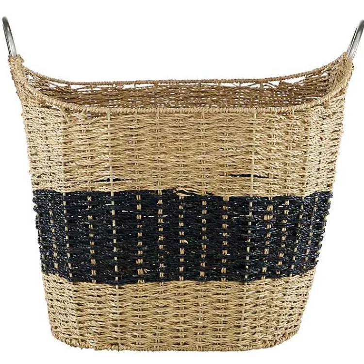 Sale Striped Natural Seagrass Basket Baskets & Boxes
