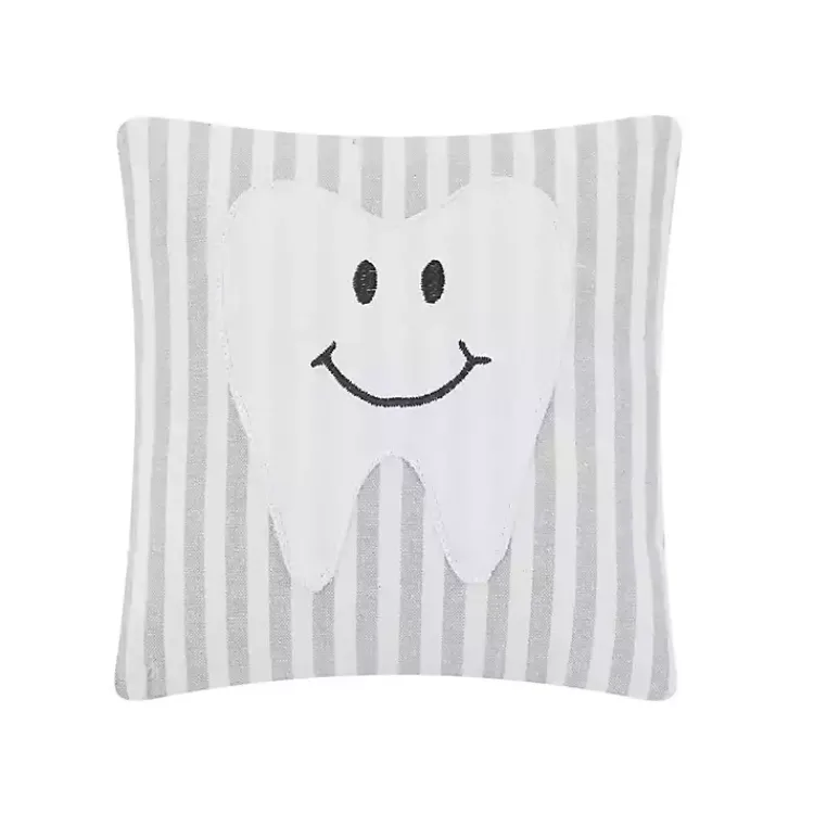 Sale Striped Tooth Fairy Embroidered Mini Pillow Pillows