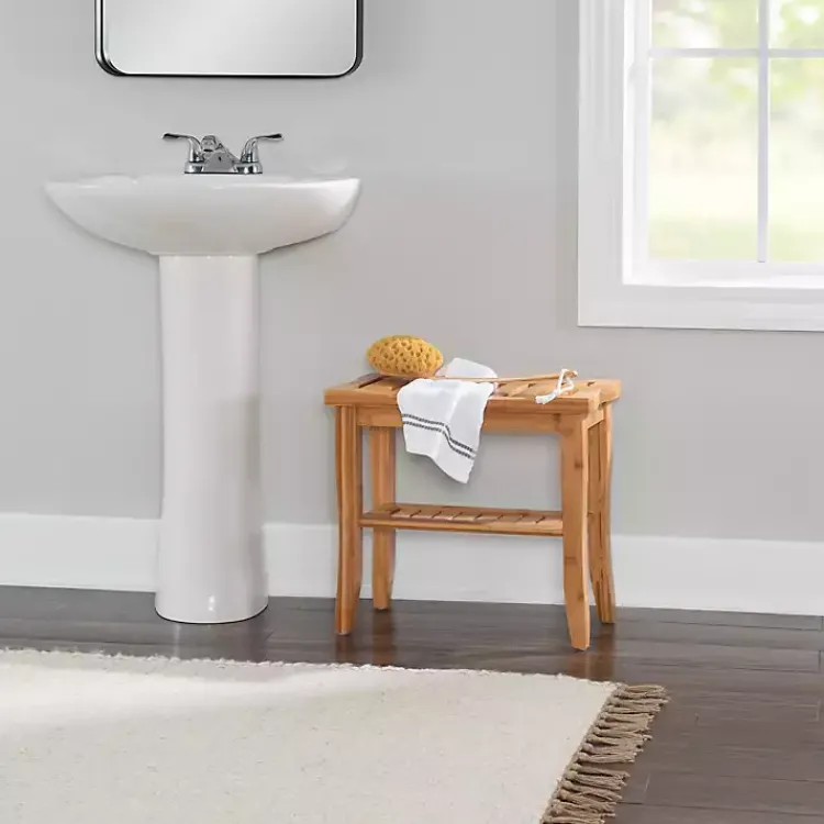 Kirklands Home Bathroom Furniture|Sumter Bamboo Bathroom Stool