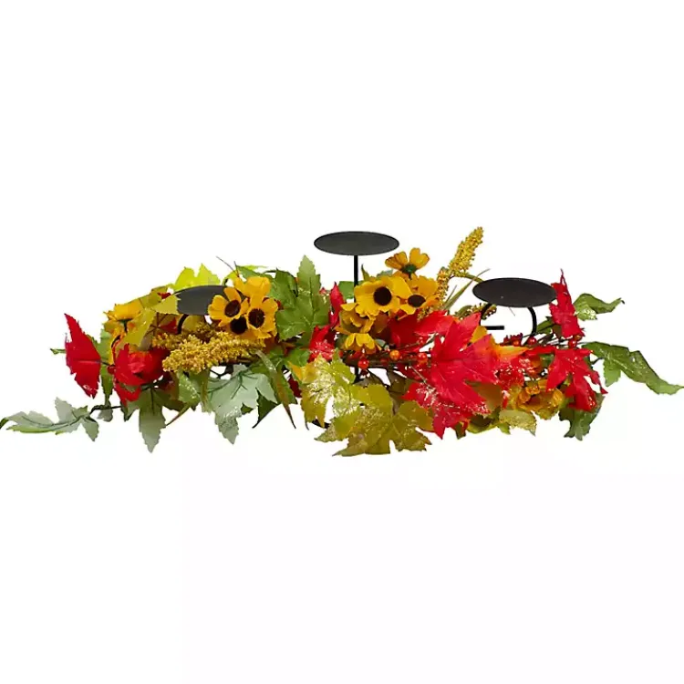 Sale Sunflower and Leaves Candle Centerpiece Fall