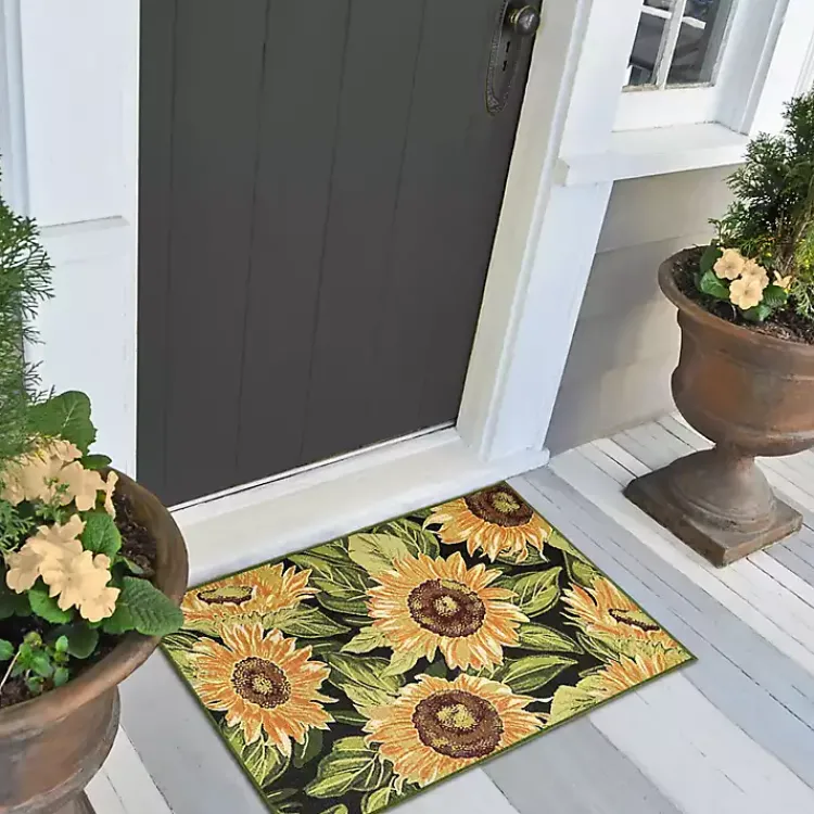Kirklands Home Outdoor Rugs|Sunflower Blossoms Indoor/Outdoor Rug, 2x3