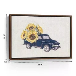 New Sunflower Farm Truck Framed Canvas Art Print Fall