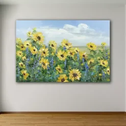 Kirklands Home Canvas Art|Sunflower Fields Forever Giclee Canvas Art Print Yellow
