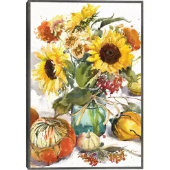 Best Sunflower Mason Jar Framed Canvas Art Print Fall