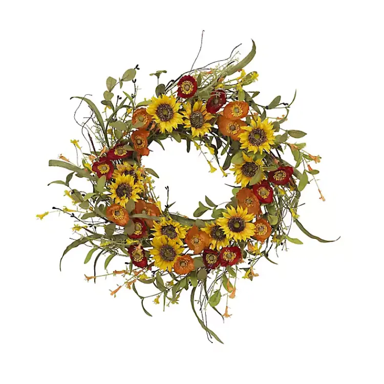 Best Sunflower Mixed Floral Wreath Wreaths