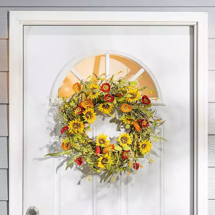 Best Sunflower Mixed Floral Wreath Wreaths