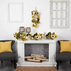 Sunflowers, Hydrangeas, and Pumpkins Garland Fall