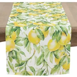 Kirklands Home Table Linens|Sunny Lemon Print Table Runner