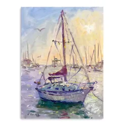 Kirklands Home Canvas Art|Sunset Boat Canvas Art Print Multi