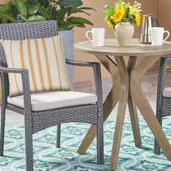 Kirklands Home Outdoor Cushions & Pillows|Sunshine Geometric Stripes Outdoor Pillow