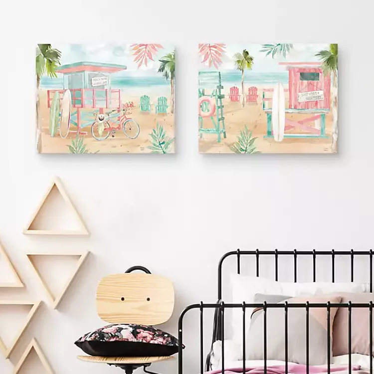 Kirklands Home Canvas Art|Surfs Up Canvas Art Prints, Set 2