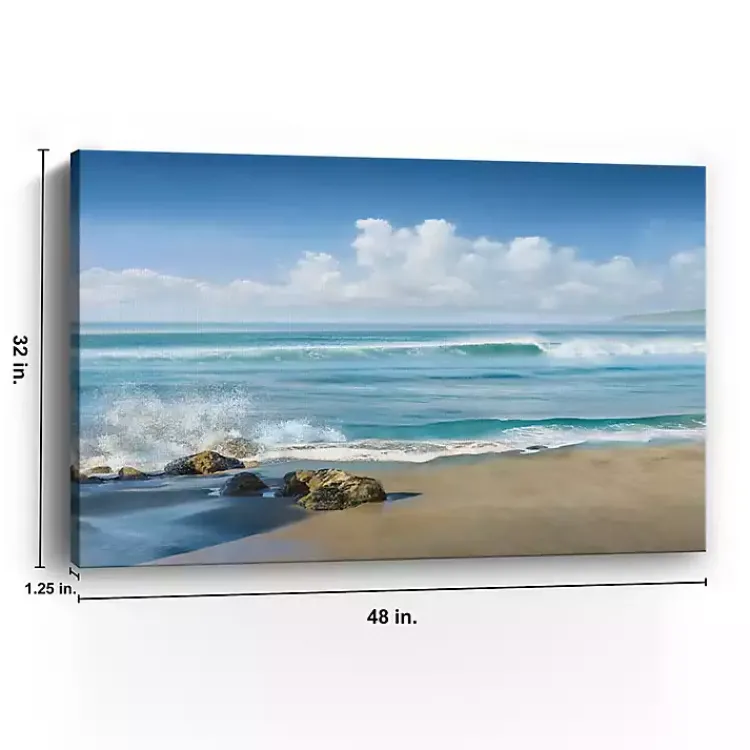 Kirklands Home Canvas Art|Sweeping Blue Canvas Art Print, 48x32 in.