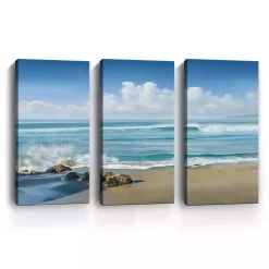 Kirklands Home Canvas Art|Sweeping Blue Canvas Art Prints, Set of 3