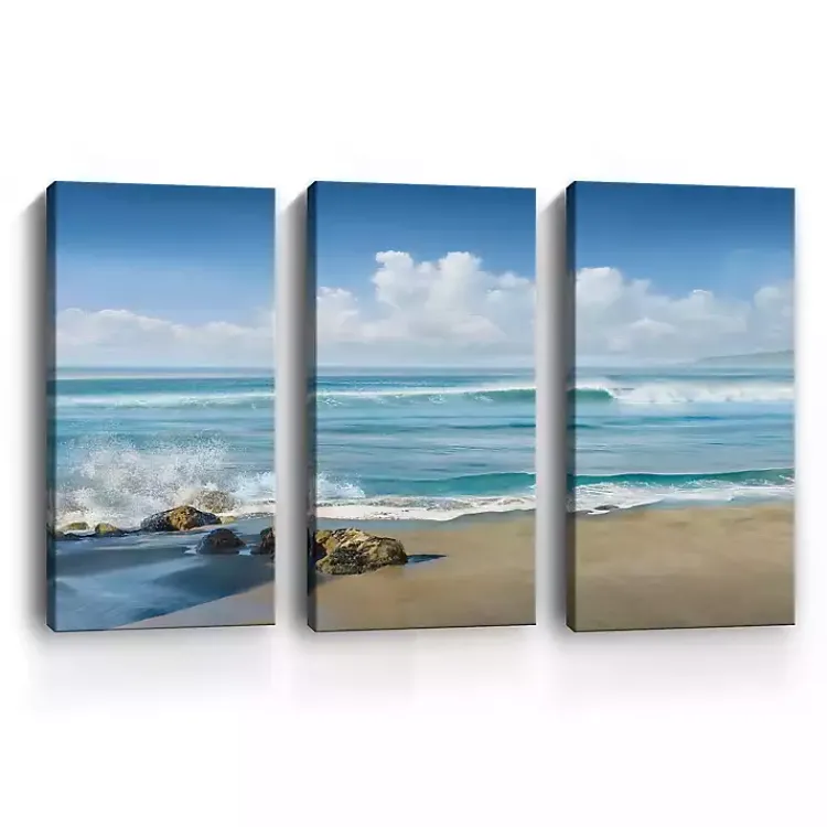 Kirklands Home Canvas Art|Sweeping Blue Canvas Art Prints, Set of 3