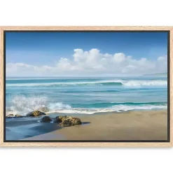 Kirklands Home Canvas Art|Sweeping Framed Canvas Art Print Blue
