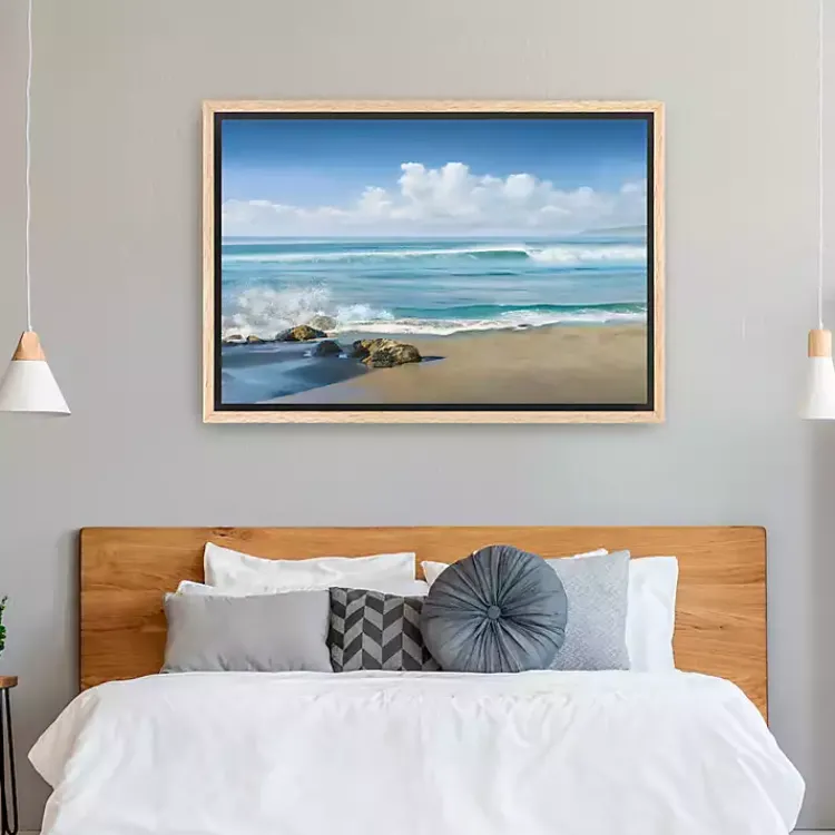 Kirklands Home Canvas Art|Sweeping Framed Canvas Art Print Blue