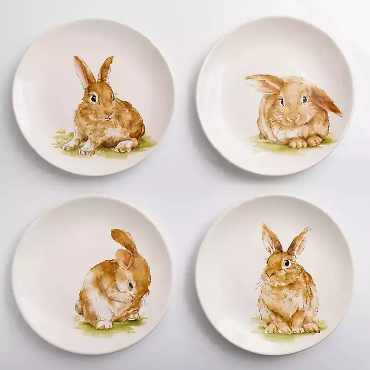 Kirklands Home Dinnerware|Sweet Bunny Salad Plates, Set of 4