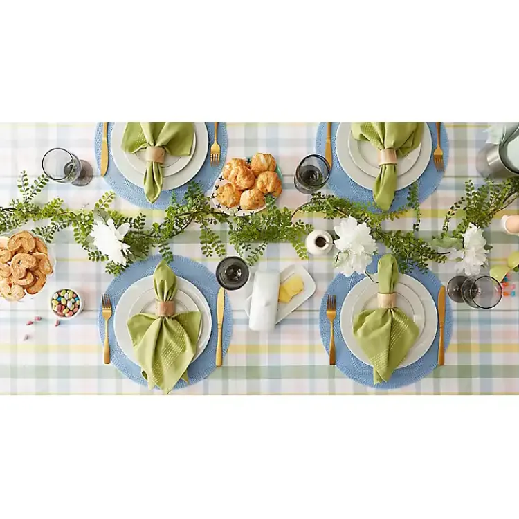 Kirklands Home Table Linens|Sweet Spring Plaid Tablecloth, 52 in. Multi