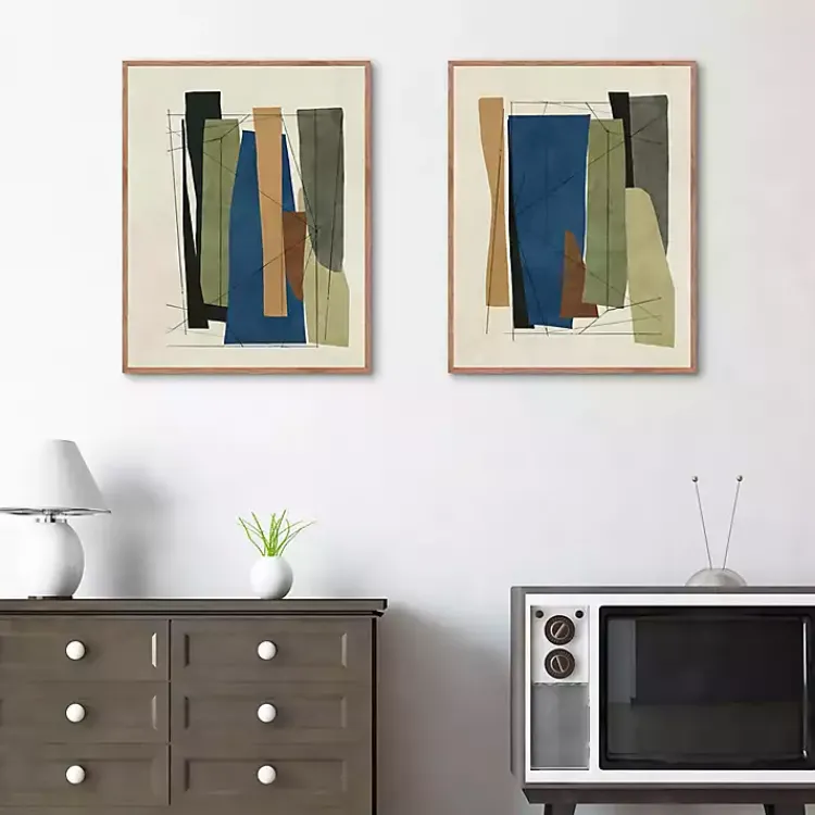 Kirklands Home Framed Art|Synch Abstract 2-pc. Framed Canvas Art Set