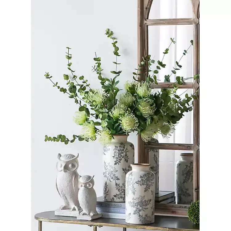 Outlet Tall Gray and Ivory Vase Vases