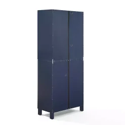Kirklands Home Cabinets & Sideboards|Tall Navy Triangle 4-Door Wood Cabinet Blue